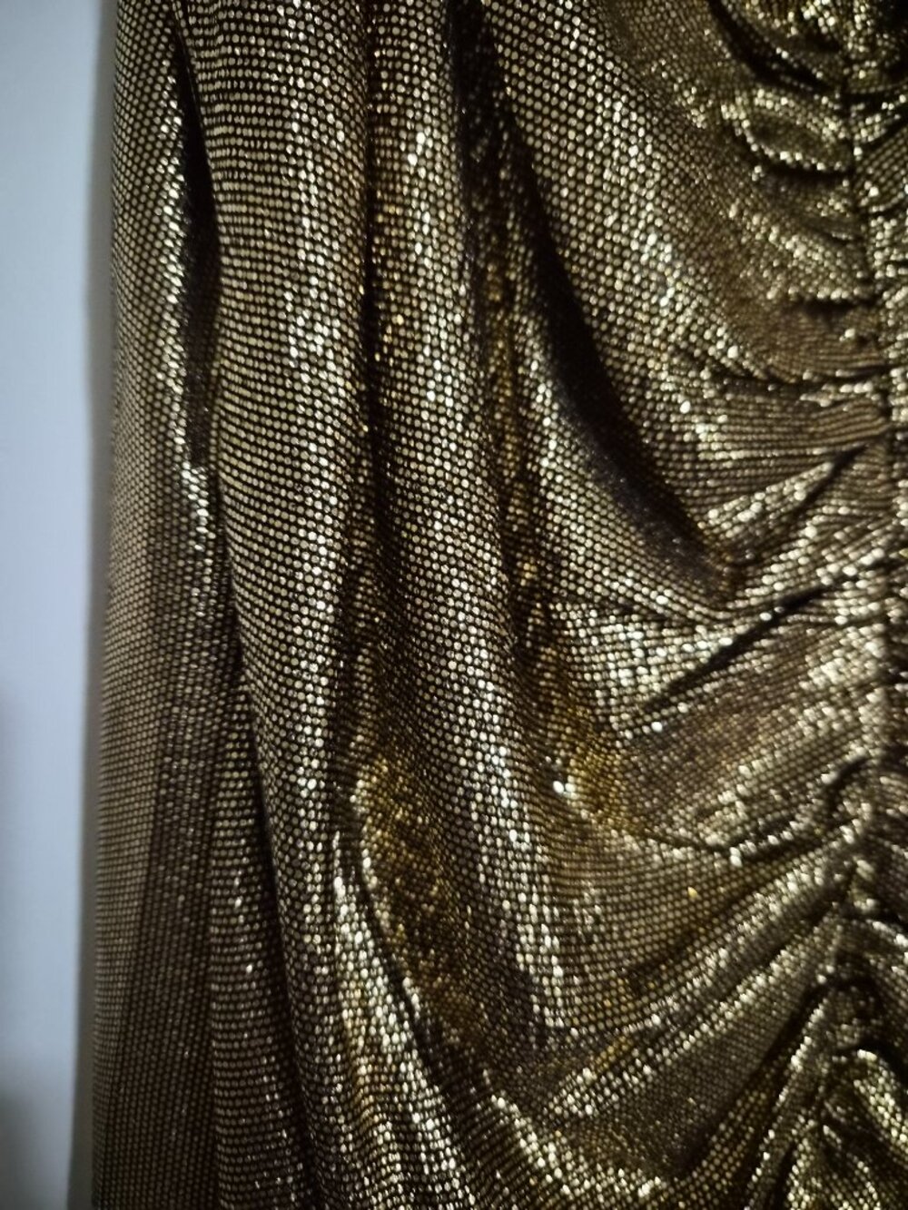 Davids Bridal Gold ruched dress gown - Picture 2 of 4
